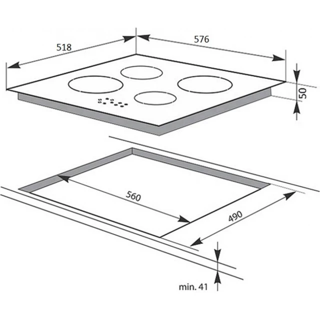 Ceramic Hob 57 X 50 Discounted Outlet