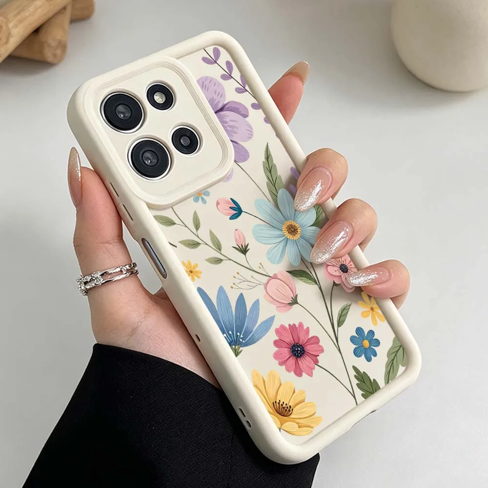 Vibrant Floral Print Phone Case with Eye Ladder Design