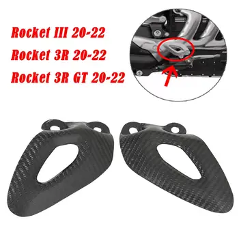 For Triumph Rocket 3R3RGT 2020-2022 Motorcycl Exhaust Pipe Foot Pedal Stopper Protector Guard Carbon Fiber Cover A Pair Black