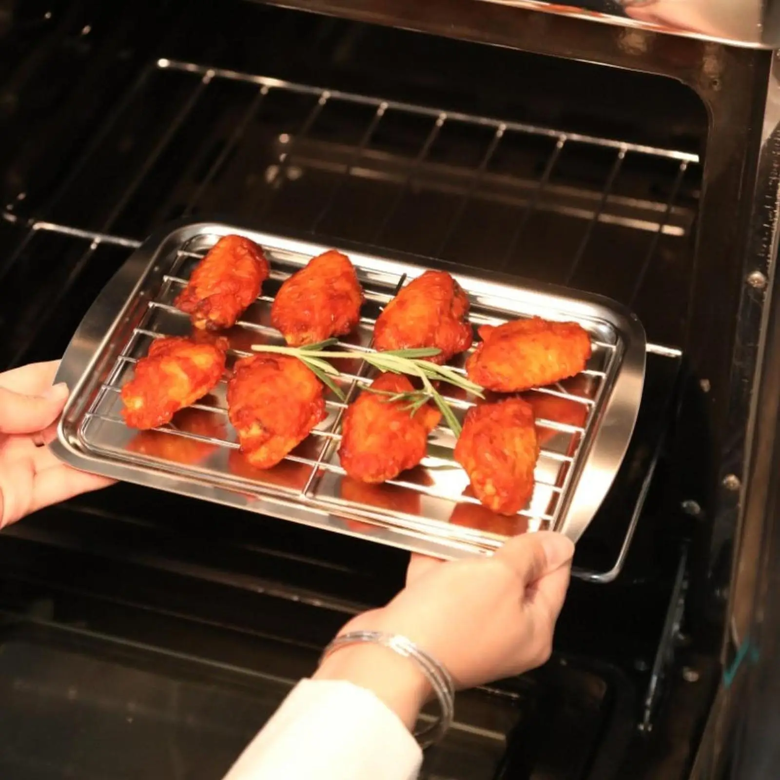 Cookie Sheet with Wire Rack Buffet Party Pan Food Prep Container Baking Sheet for Restaurant Cooking Buffet Casserole Roasting