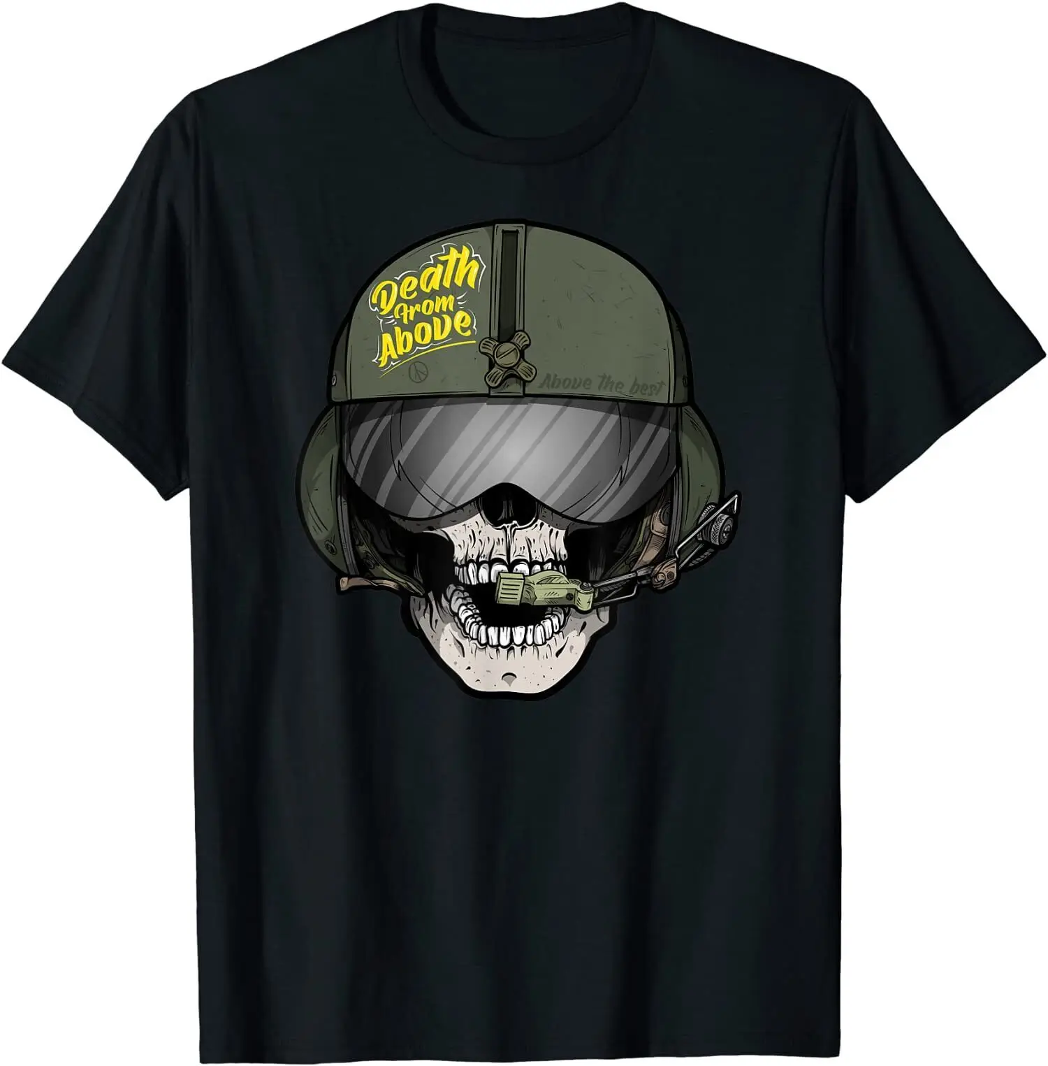

Helicopter Pilot US Aviation Skull Great Gift Idea Tee T-Shirt Men's 100% Cotton Casual T-shirts Loose Top S-3XL