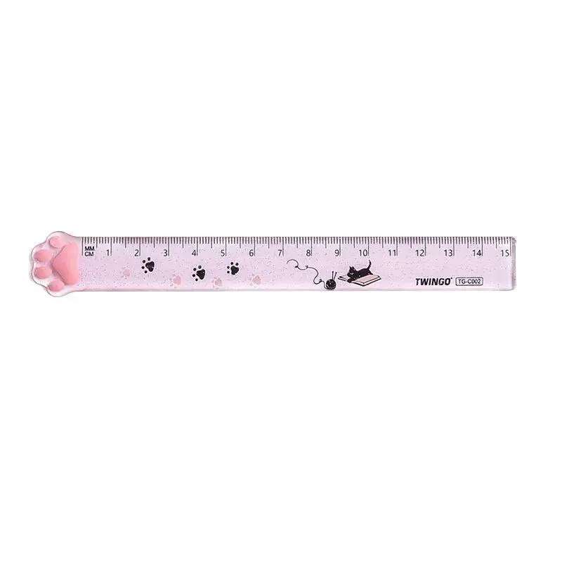 15cm Ruler Cute Cat Paw Plastic Straight Rulers Kawaii School Office Supplies Planner Accessories Student Prize Drawing tools straight ruler cats paw ruler plastic ruler drawing ruler