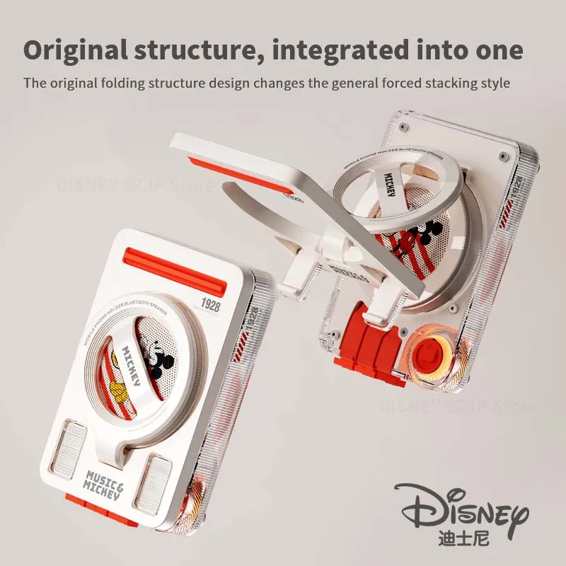 New Disney Speakers Bluetooth Wireless Mickey Speakers Mobile Phone Stand 2 in 1 Bluetooth Audio Heavy Bass Desktop Laptop M-2
