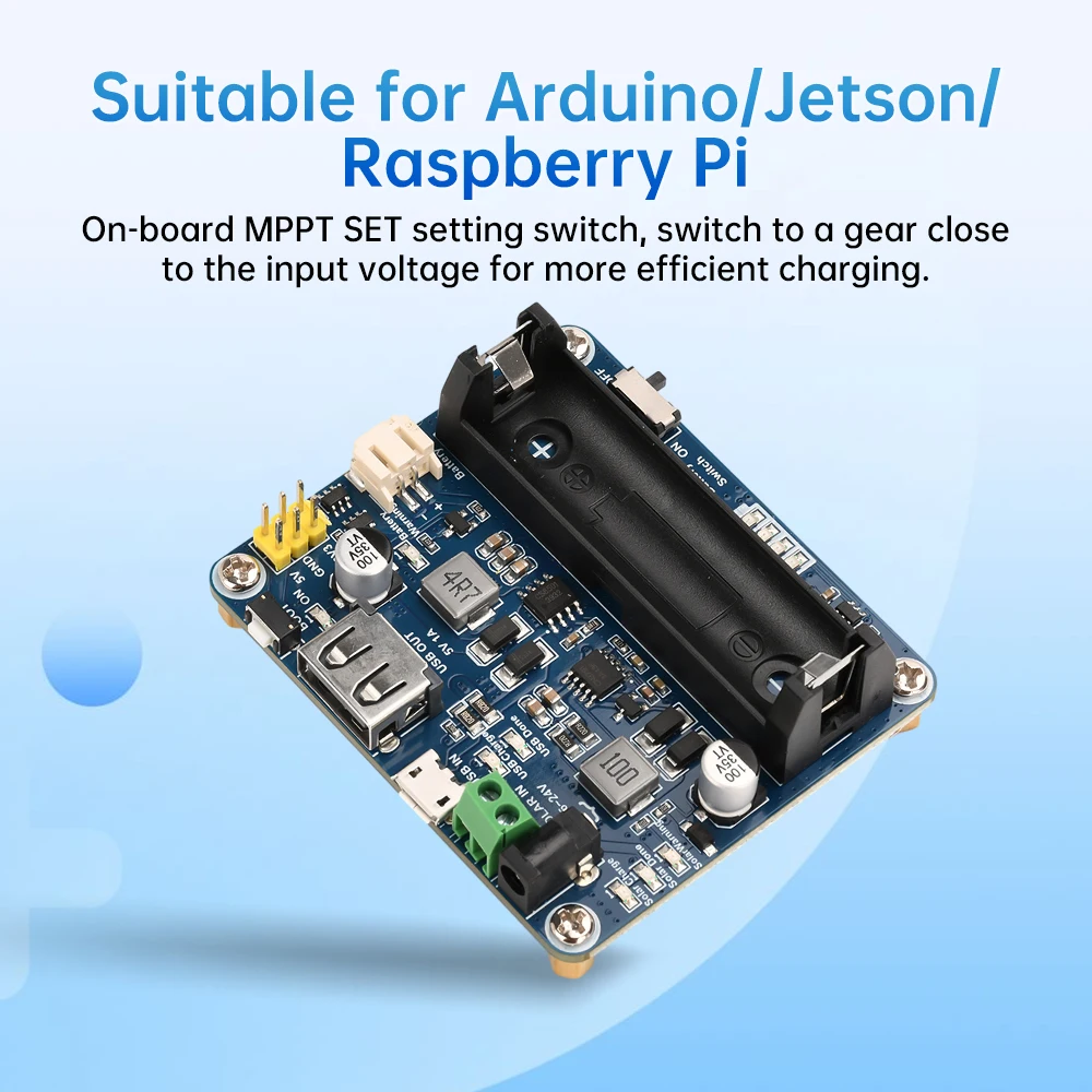 6V~24V 태양광 충전 모듈 태양광 패널 전력 관리 모듈은 Arduino/Jetson/Raspberry Pi용 850mAh 리튬 이온  배터리를 지원합니다. - AliExpress