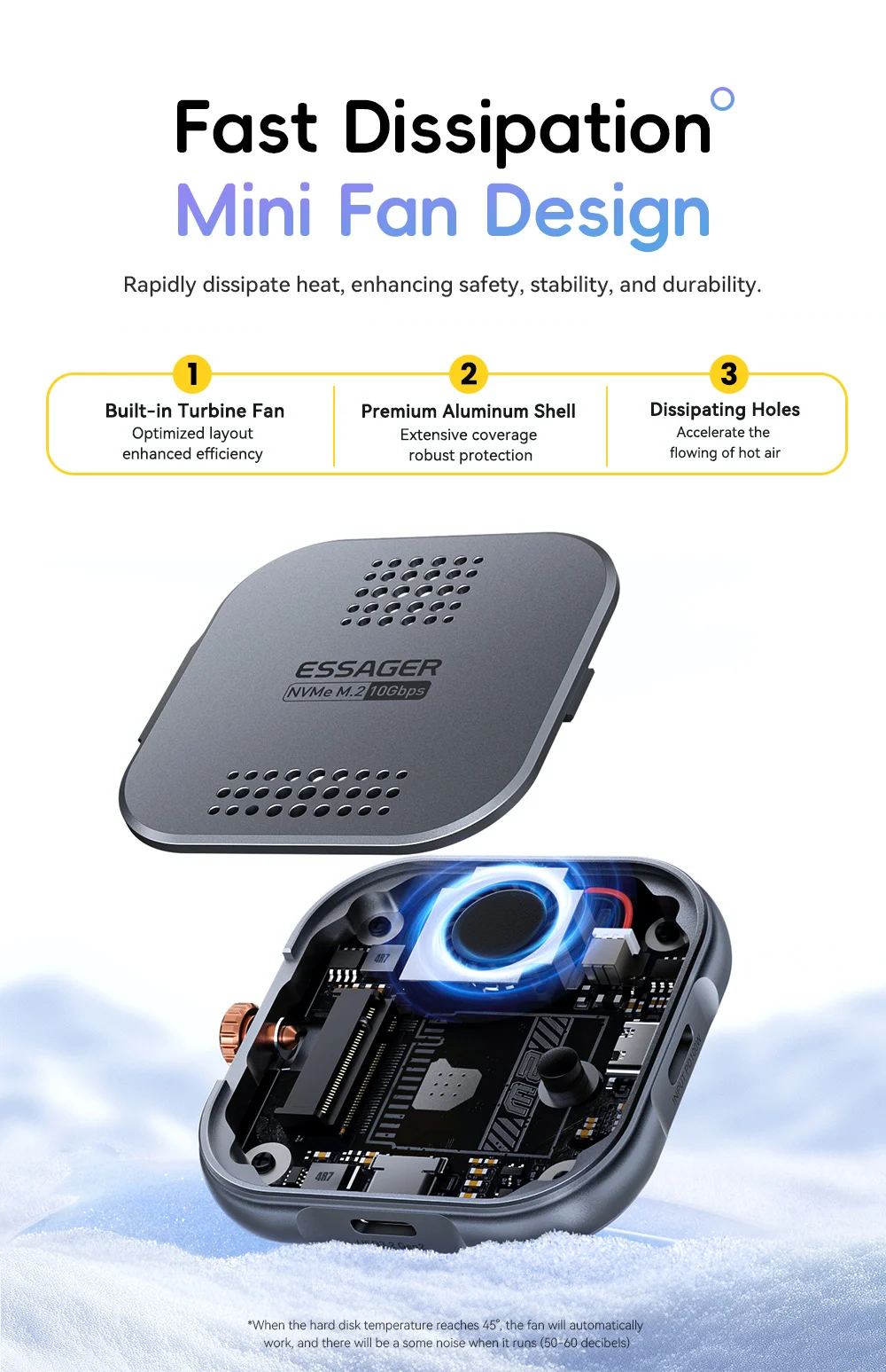 Magnetic Hard Drive Enclosure Tpye C M.2 2230 NVME SSD Docking Station USB3.2 Ge