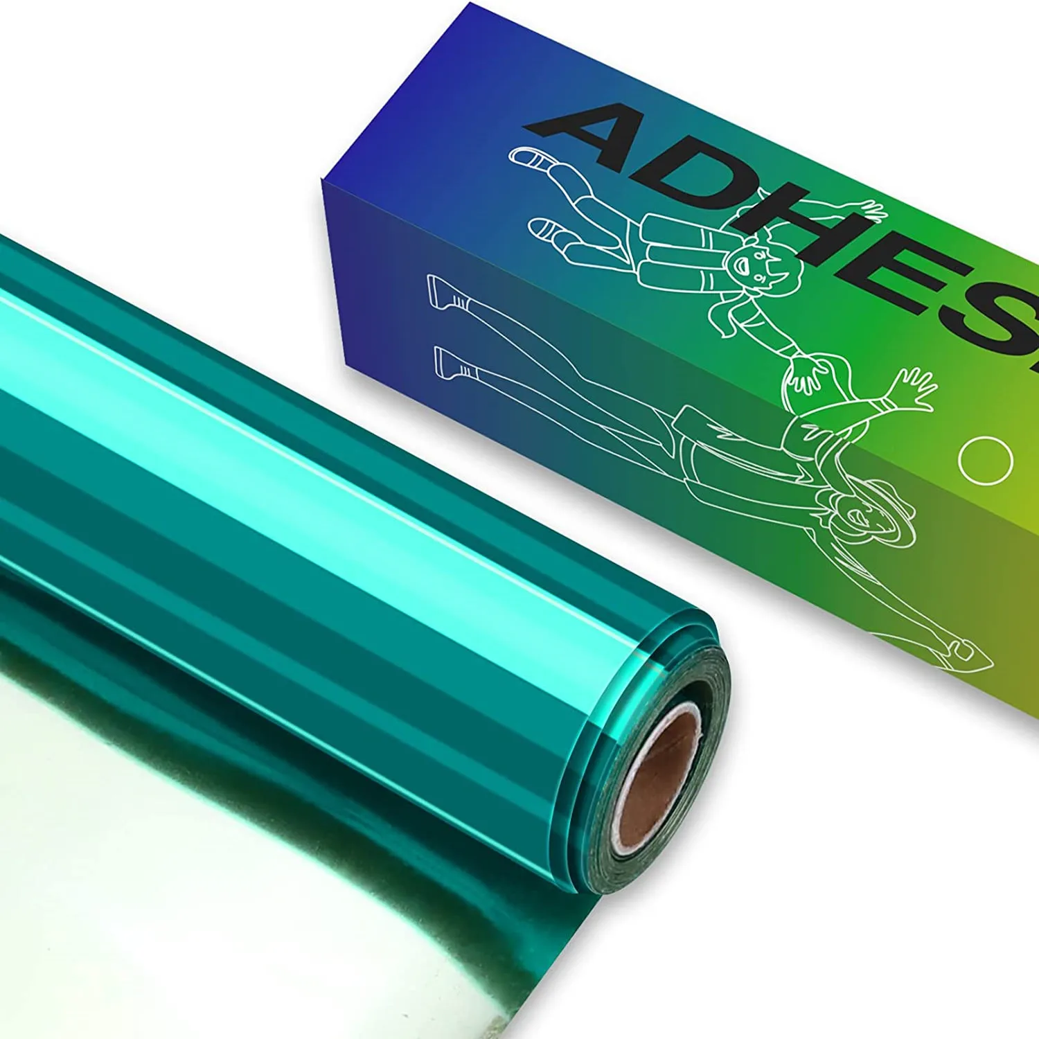 HTVRONT 12"X10ft/30x300cm Metallic Mirror Permanent Adhesive Vinyl Roll Sticker Film for Maker Glass Cup Decor Vinyls 8