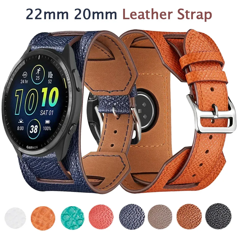 Luxury Leather Wristband - Comfortable Design for Smartwatches, Available in 20/22mm