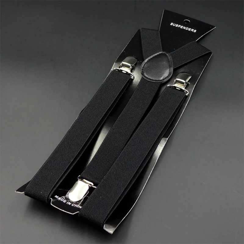Men's Adjustable 1 inch Wide Y Shape Elastic Hanging Pants Suspenders Daily Dressing Accessories Strong Metal Clips Unisex