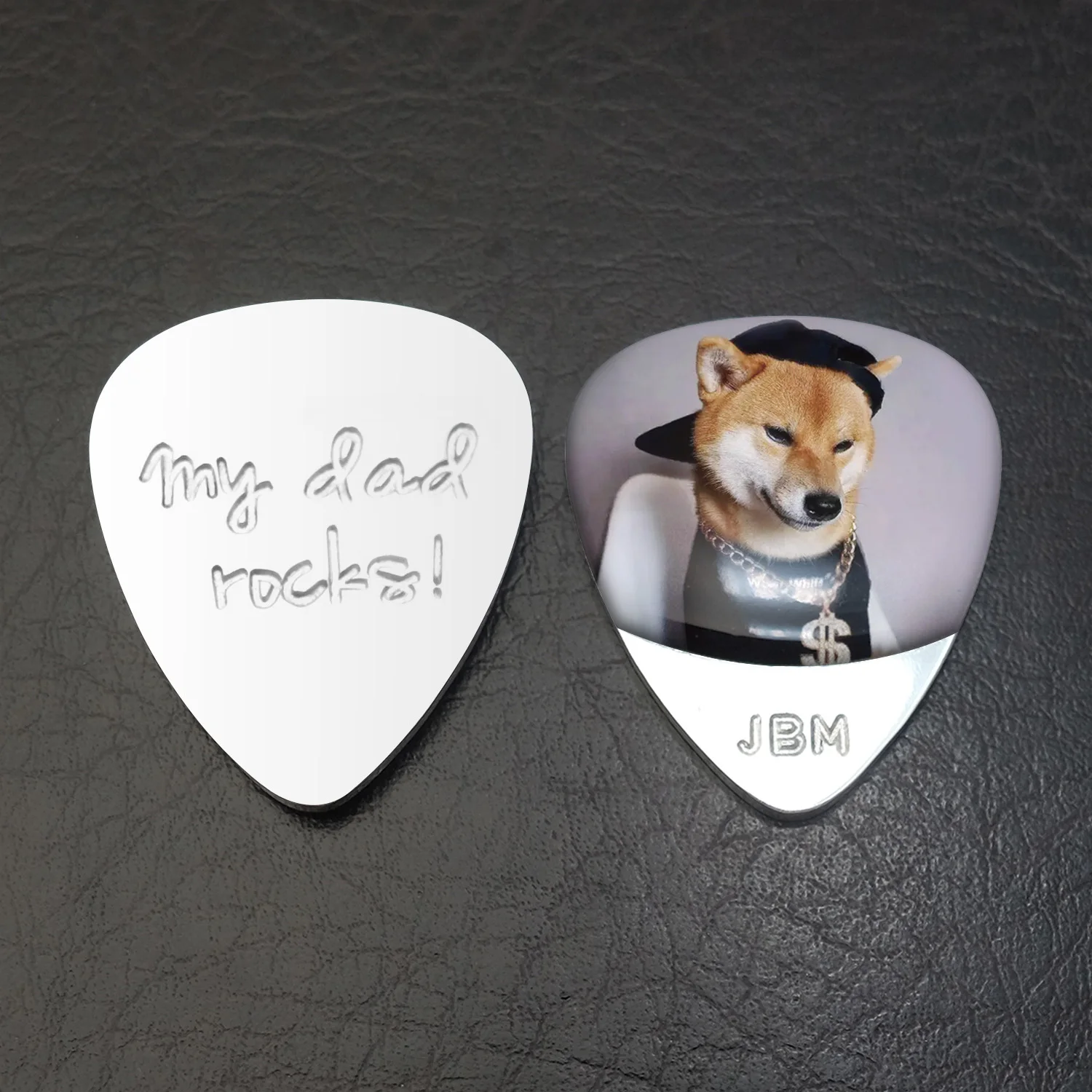 Personalized Guitar Pick Custom Photo Guitar Pick Hand Stamped Guitar Pick Pick Keepsake Gift for Him Graduation Father\'s Gift