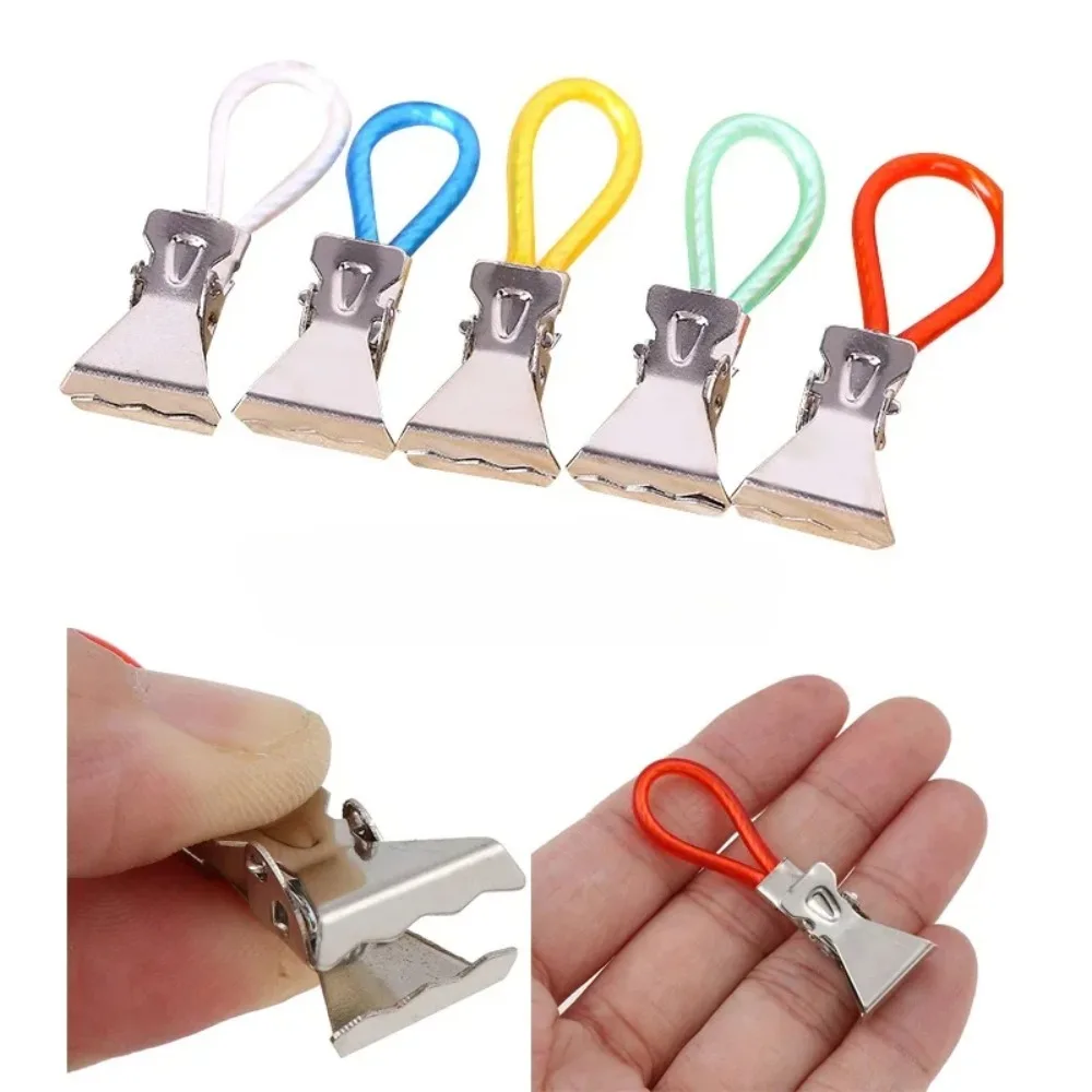 Clothes Pegs Stainless Steel Clothespins Colorful Laundry Tea Towel Hanging Clips Loops Kitchen Bathroom 5Pcs/set