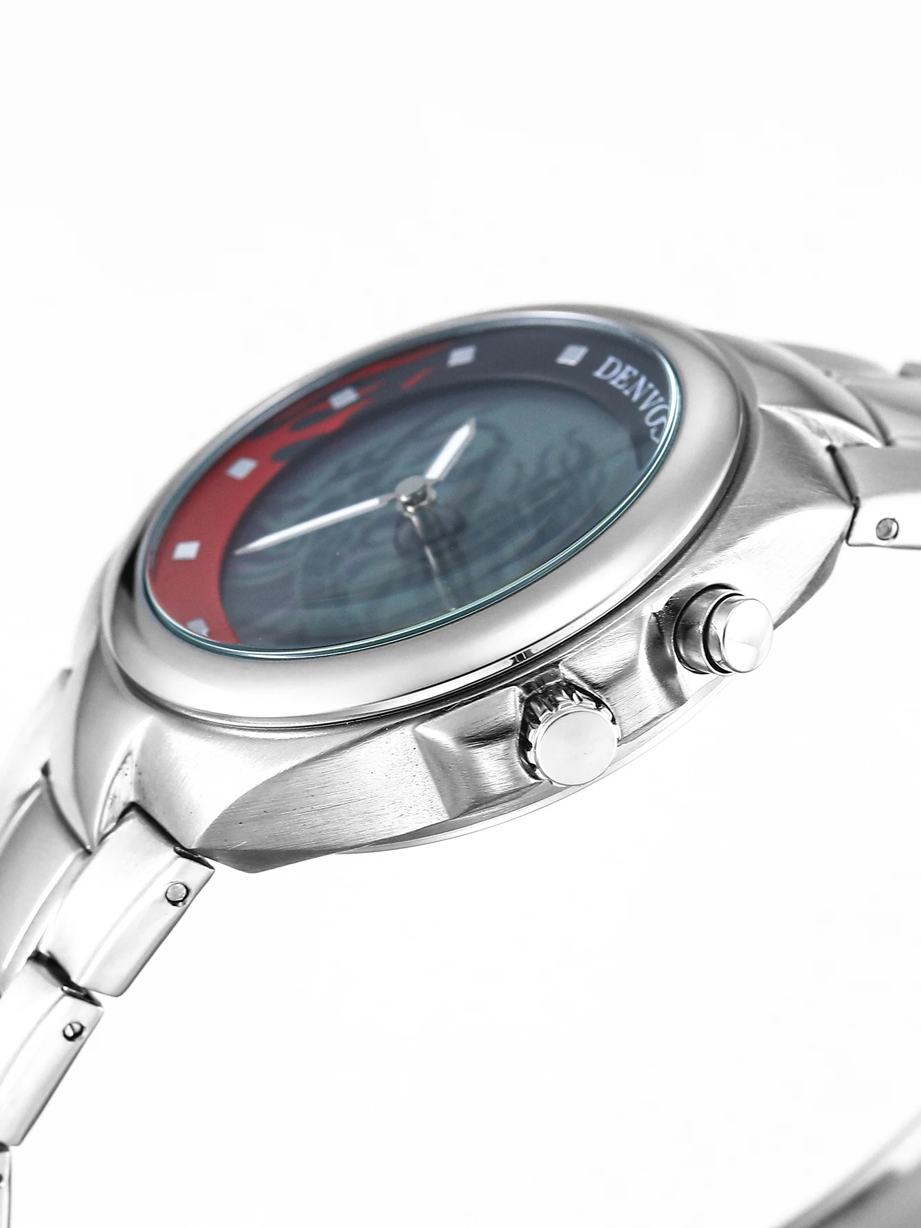 【日本未販売】Overspiked Watch l watch y2k Futuristic Digital Men's Watch Y2K Japanese Quartz - Matte Silver