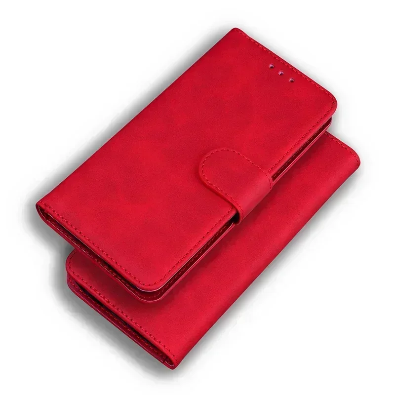 Leather Flip Wallet Phone Case with Stand and Card Holder - Universal Fit