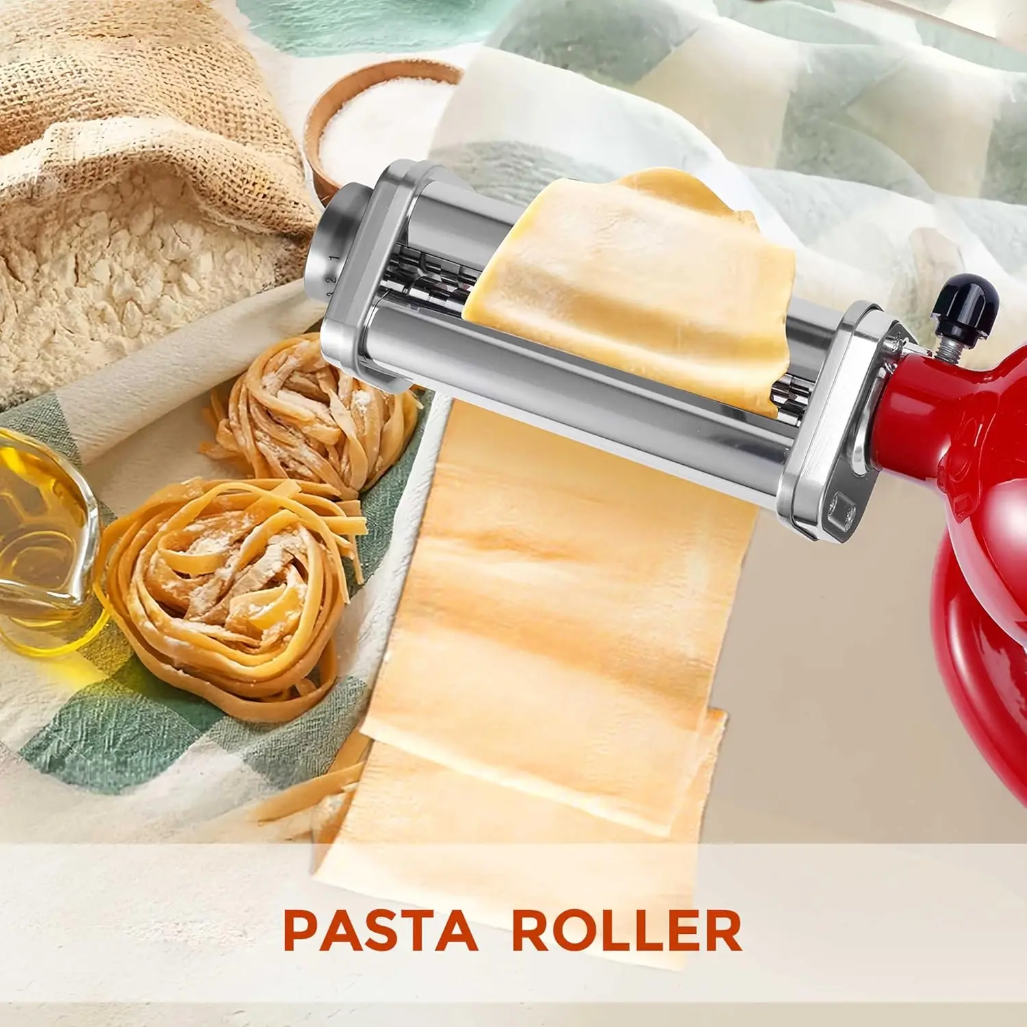 Pasta Attachment for Kitchenaid Stand Mixer,3 Pcs Pasta Maker Kitchen Aid Attachment for kitchenaid pasta maker Included P