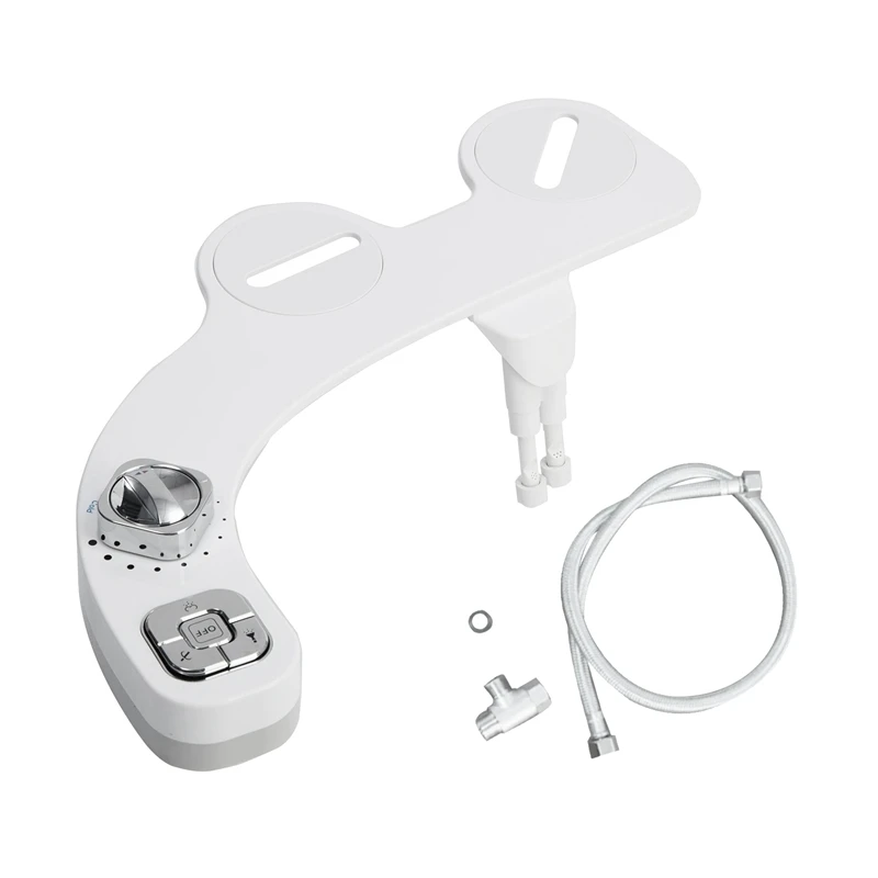 Bidet Attachment Sprayer For Toilet Non-Electric Self-Cleaning Dual Retractable Nozzles Adjustable Water Pressure