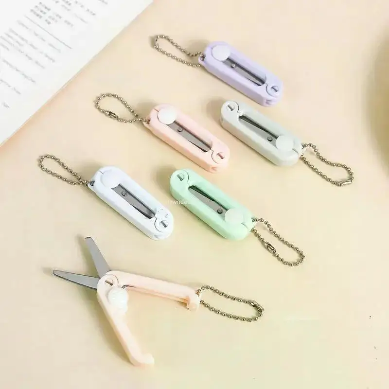 Mini Portable Folding Scissors Paper-Cutting Art Tool Stationary Scissors Office School Supplies portable scissors cutter stationery scissors