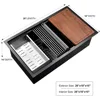 For Kitchen Sink Single Bowl Undermount Workstation Sink With Cutting Board Sinks Organizer Multifunction Strainer Waterfall 5