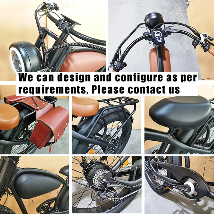 Hammer High Power Vintage Electric Bike 750W Cafe Racer Electric Bike Fat Tire 26''4.0 E 1000 Watt for Mancustom