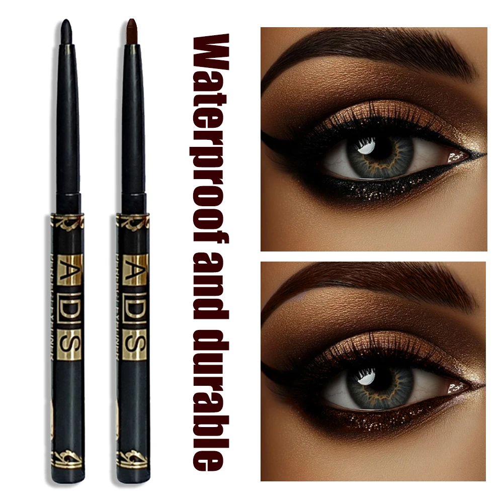 1 szt. Wodoodporny eyeliner w żelu w kolorze czarnej kawy, długotrwały, łatwy w noszeniu, matowy, szybkoschnący eyeliner w pisaku do makijażu oczu_voghion.com