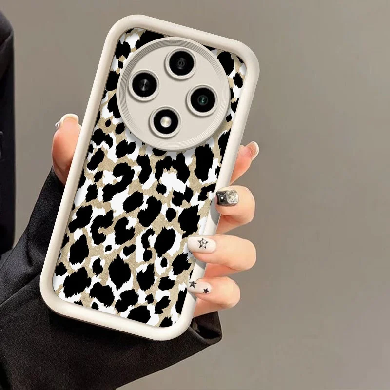 Retro Black Leopard Print Soft Silicone Phone Case Cover