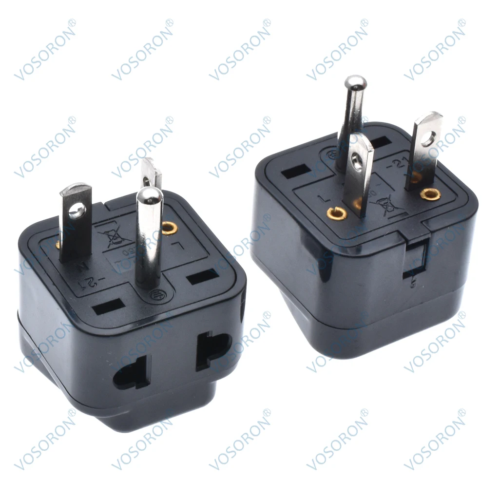 Universal Plug Adapter-US NEMA 6-20P-AC 208/220/230/240V- 10A Max White / Black