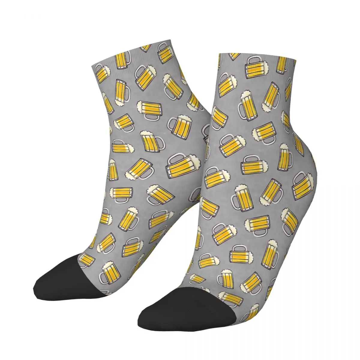 

Beer Mug Grey Ankle Socks Male Mens Women Summer Stockings Hip Hop