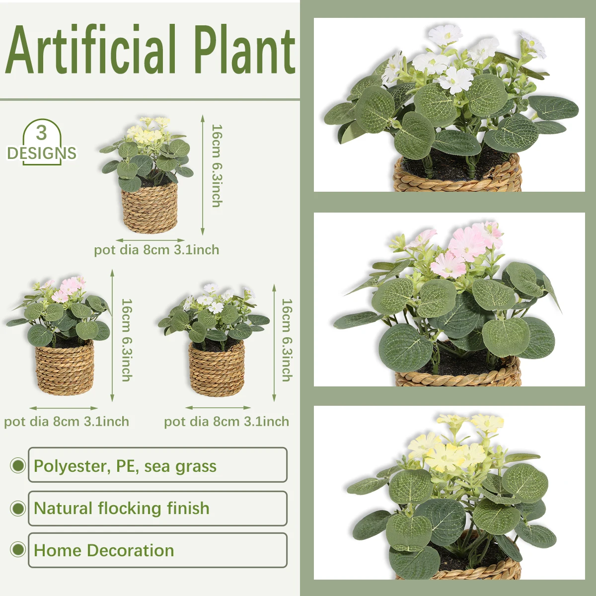 Artificial Eucalyptus Flower Potted Plant 2