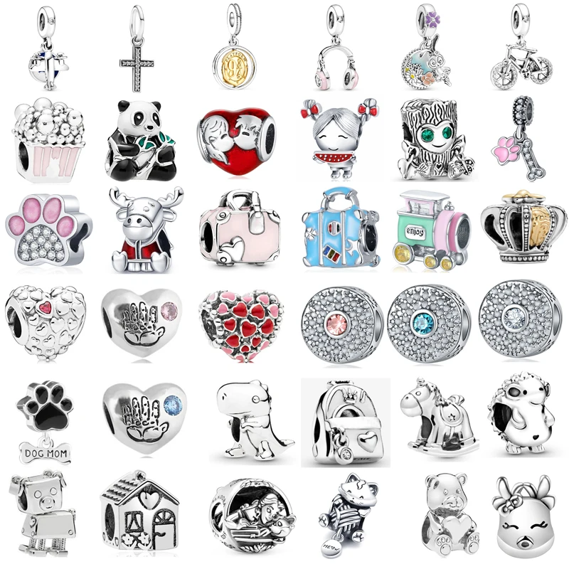 

New Original Exquisite Cute Animal Crown Love Panda Beads Suitable for Original Pandora Women's Jewelry Gifts