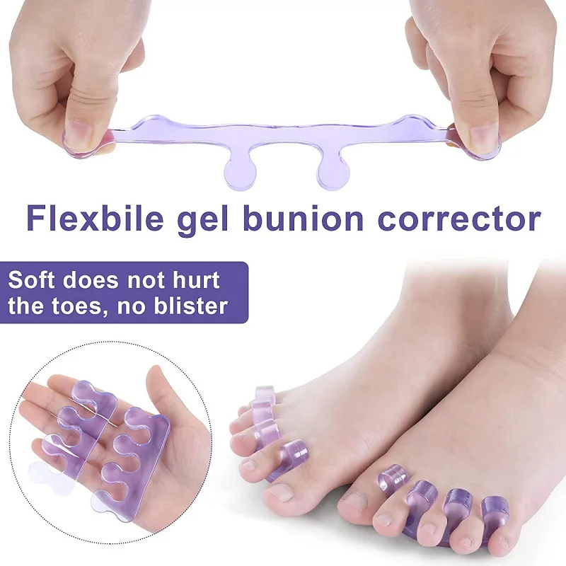 Soft Silicone Finger Toe Separator 6 Colors Flexible Finger Toe Spacers for Nail Polish Pedicure Tools 2pcs (1pair) toe separators
