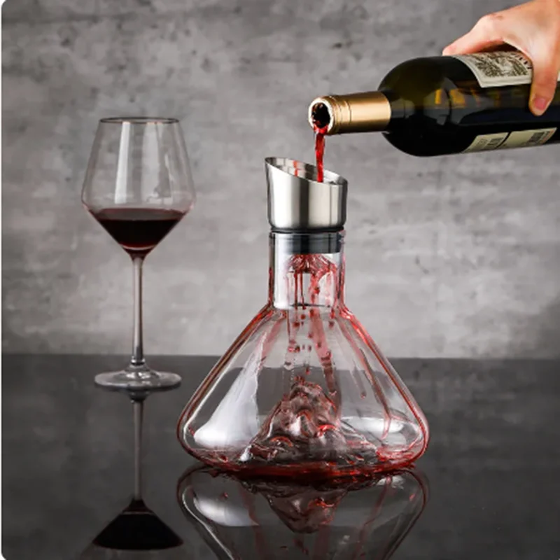 Wine Decanter Quick Waterfall Iceberg Handmade Home Crystal Wine Pourer Carafe Thickened Dispenser Pot Bar Accessories wine aerator pourer whiskey decanter set wine aerator decanter