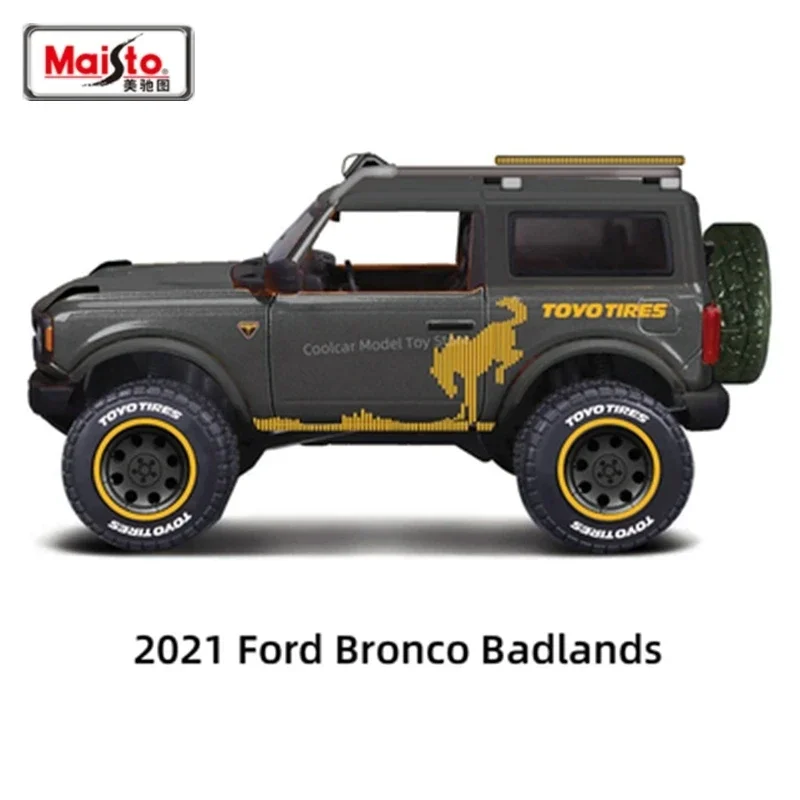 

Модель автомобиля Maisto 1:27 2021 Ford Bronco Badlands из сплава, литая металлическая игрушка, модель внедорожника, имитация коллекции, подарки, игрушки для мальчиков