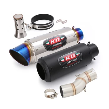For SUZUKI SFV650 2009-2016 Exhaust Mid Pipe Motorcycle Tail Escape Middle Pipe Stainless Steel 51MM Muffler Removable DB Killer