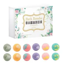 12Pcs Herbal Essential Oil Bubble Bath Ball Organic Bathing Spa Bath Mini Ball Set Bath Bombs Natural Foot Handmade Gift R9M1