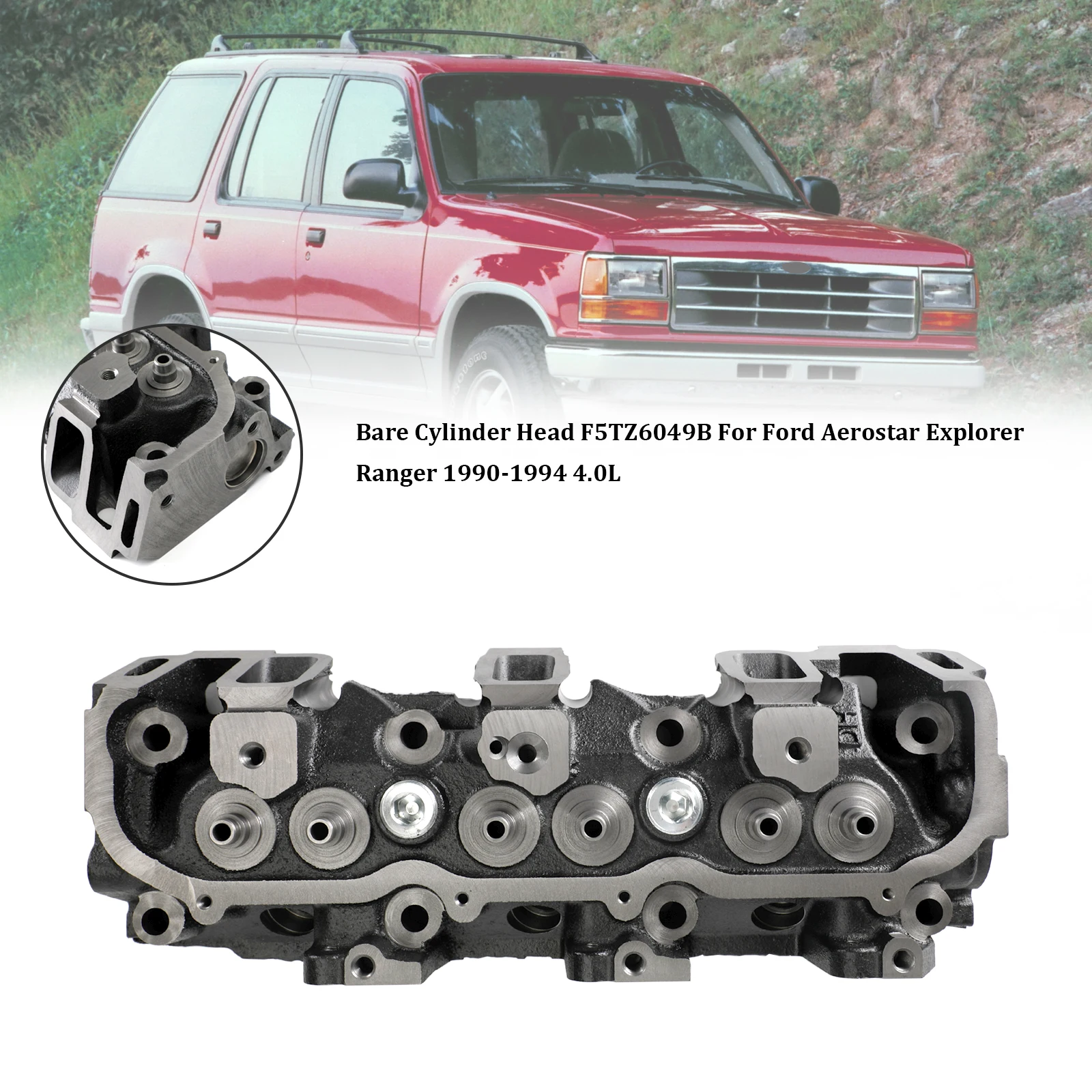 

Areyourshop Bare Cylinder Head F5TZ6049B for Ford Aerostar Explorer Ranger 1990-1994 4.0L