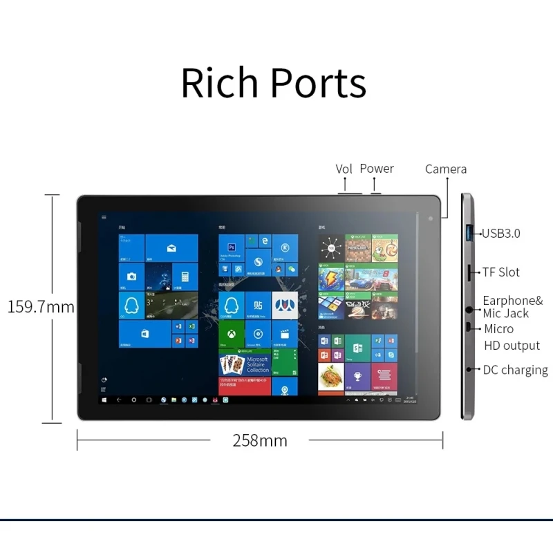 Super Deal 10.1 INCH Ezpad P7 Tablet PC Windows 10 RAM 4GBRAM 64GB ROM Quad-Core WIFI Dual Camera 64 Bit 1920 x 1200 Gift Cover 5