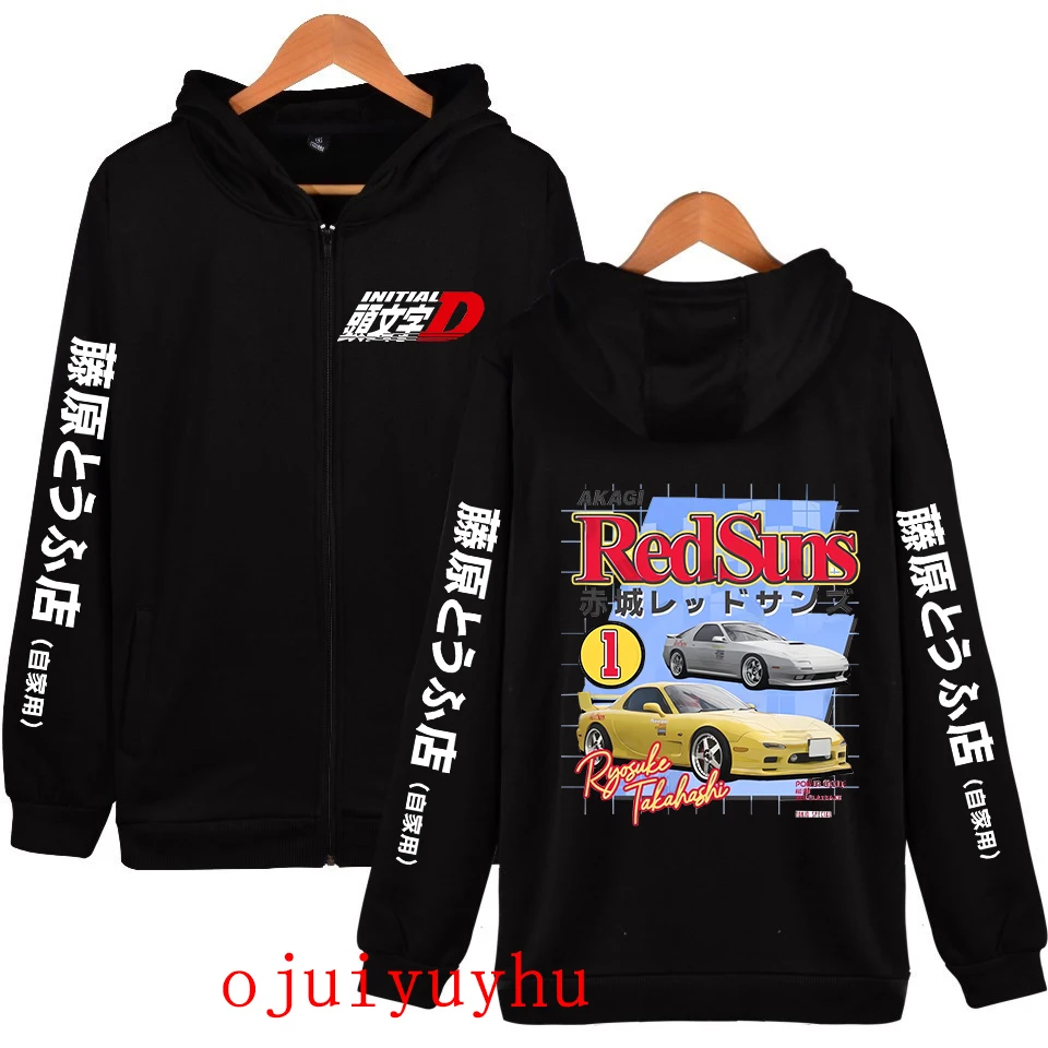 AE86 Zip Up Hoodies Initial D Korean Style Zippper Jackets Sweatshirts Anime Gothic Y2k Pullovers Mange Vintage Streetwear