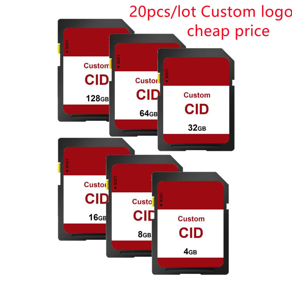 

20pcs CID OEM custom logo 16GB 32GB 8GB make CID SD card memory card high speed Customized high-end Record MAP navigator Adapter