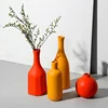 Orange Yellow Blue Nordic Ceramic Dried Flower Vase Decoration Guest Restaurant Ornaments Home Decoration accessories gift 2