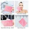 2pc Microfiber Body Wash Mitts Flannel Soft Face Mitten Bath Spa Cloth, Reusable Makeup Remover Mitt Gloves, European Style 2