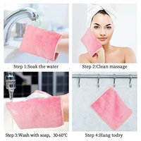 2pc Microfiber Body Wash Mitts Flannel Soft Face Mitten Bath Spa Cloth, Reusable Makeup Remover Mitt Gloves, European Style 2