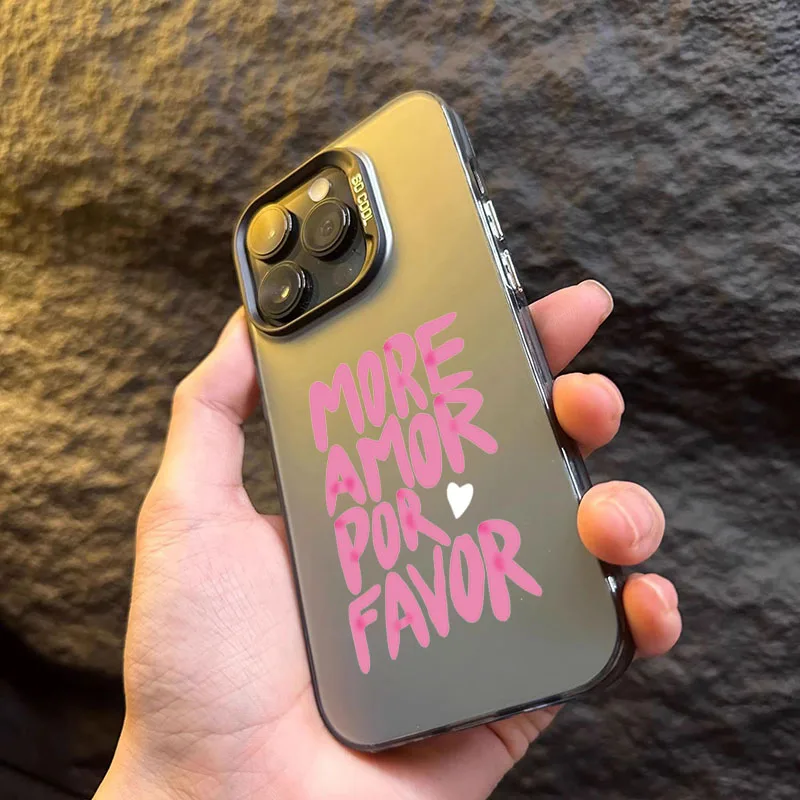 Colorful Maximalist More Amor Por Favor Design TPU Basic Phone Case Cover
