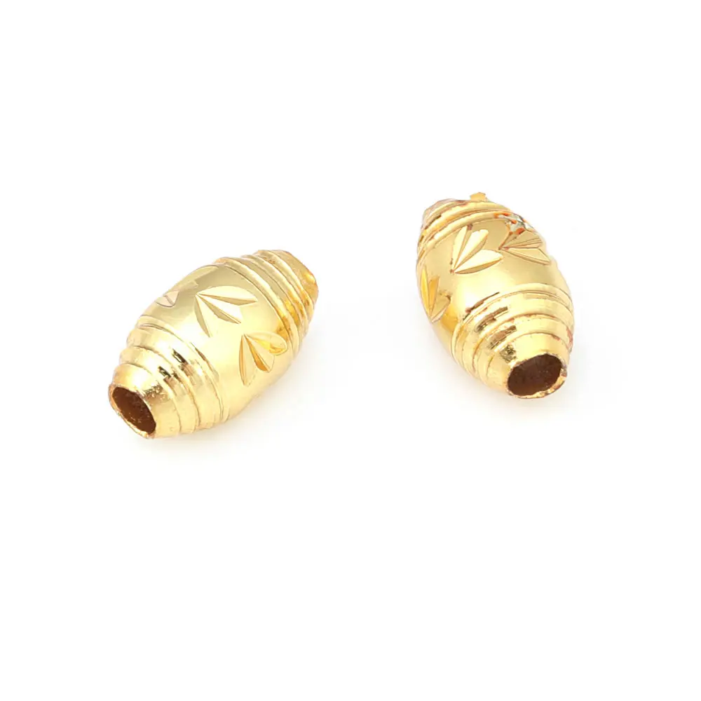 Cuentas de Brass Doradas de 18K Diseño Ovalado Cilíndrico Suministros para Hacer Joyería DIY - details 7