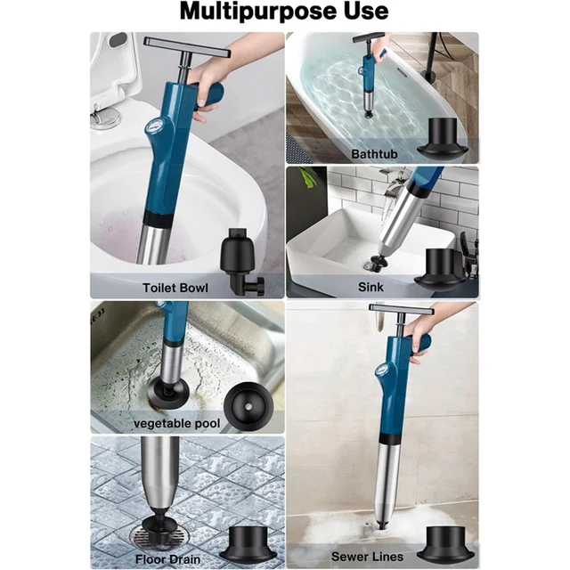 Toilet Plunger Sink Plungers Kit High Pressure Air Plunger Drain