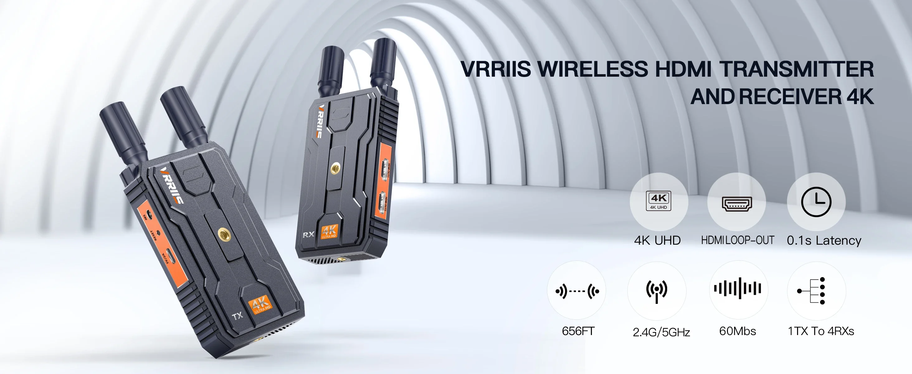 Wireless HDMI 4K Video Transmitter and Receiver ,HDMI Extender Kit 2.4/5GHz Wir