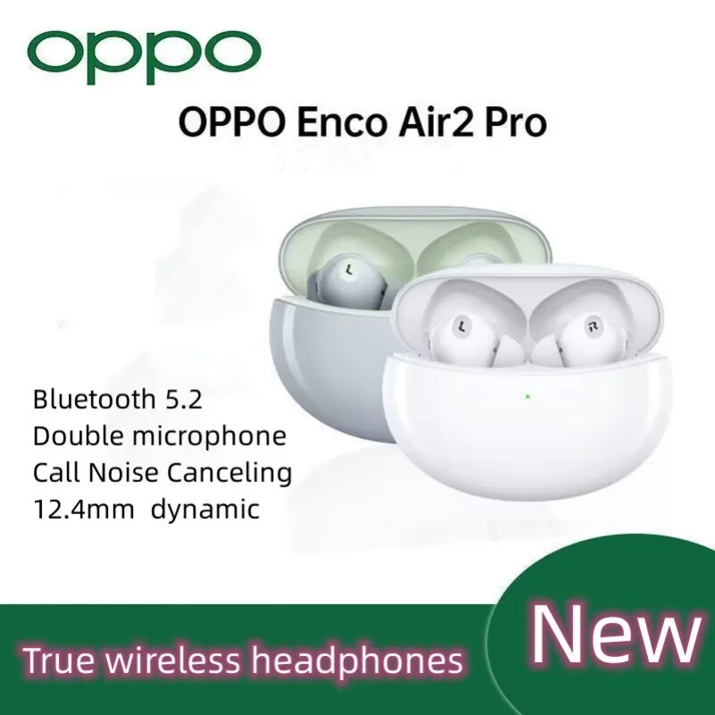 

Oppo Enco-auricular 2 Pro, Original, con Bluetooth 5,2, ANC, cancelación activa de ruido, amplificador de graves profundos de 1