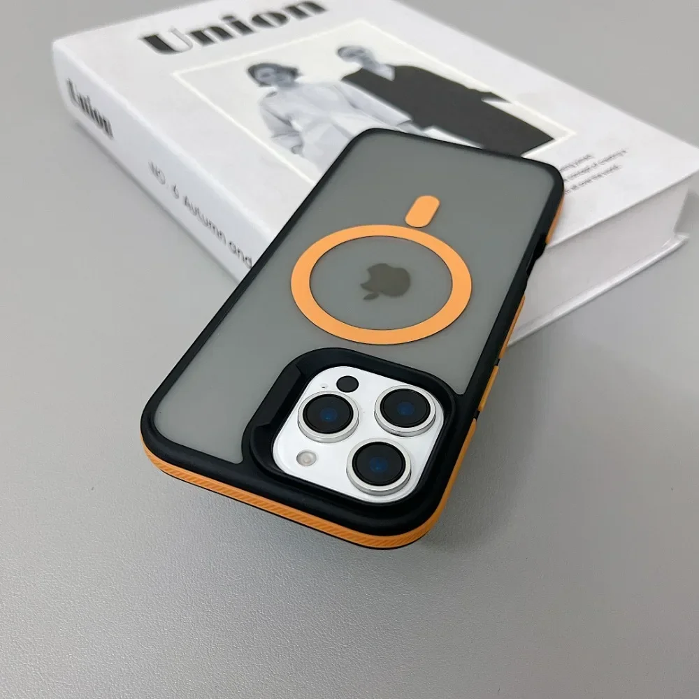 Luxury Magnetic Matte Translucent Armor Shockproof Case with Magsafe Wireless Charging Compatibility
