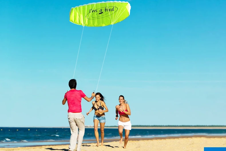 Outdoor Fun Sports Power Dual Line Stunt Parafoil Parachute Sports Beach Kite For Beginner Beach Kite Stunt Kite Power Parafoil Kite Parafoil Kite