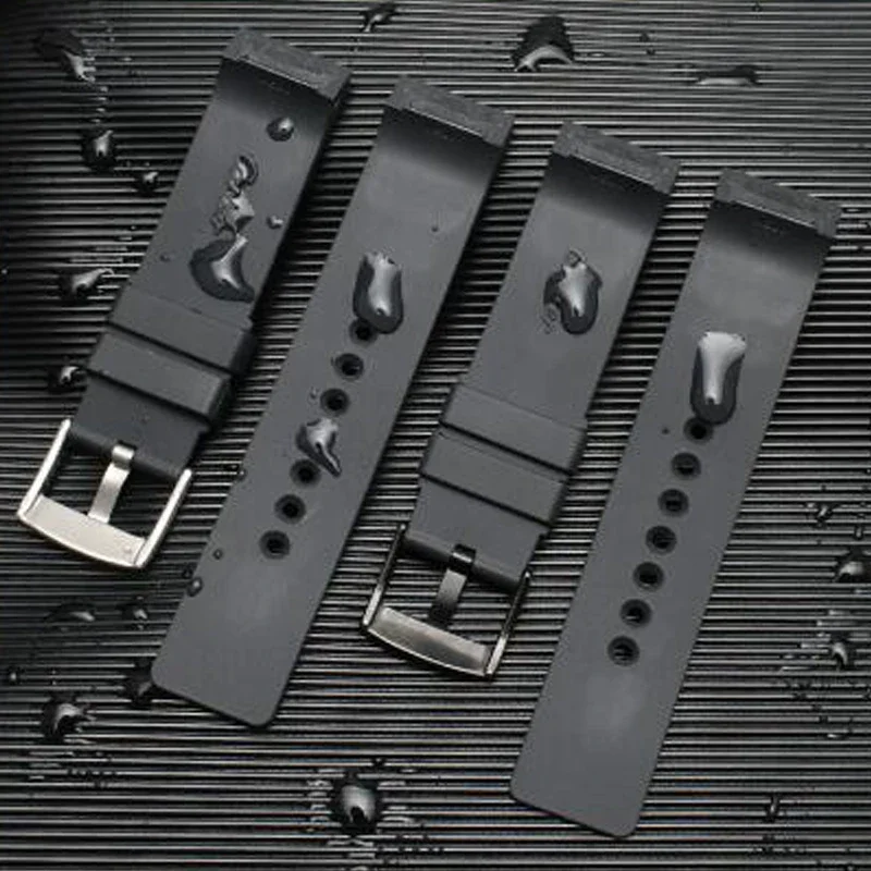 Premium Black Silicone Watch Strap - Universal Fit