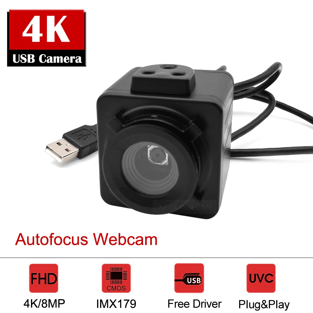 Sensore 4K Imx179 Nessuna Distorsione Usb Autofocus Webcam Otg Uvc Mini Industry Box Camera Per Live Streaming Insegnamento Image Acquisizione
