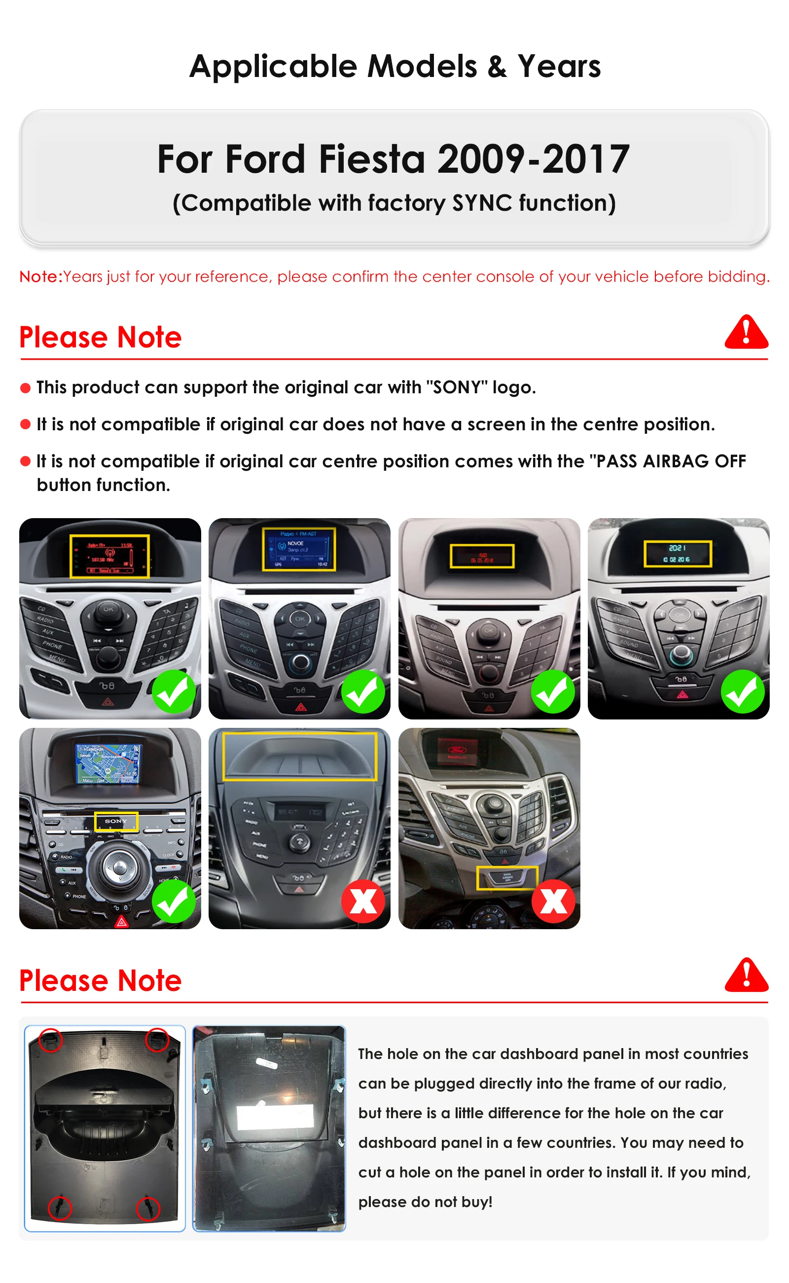 Para Ford Fiesta Mk7 2009-2017 CarPlay inalámbrico para Apple Android Auto Radio GPS RDS WiFi 4G 8Core Multimedia estéreo 2din SWC 2