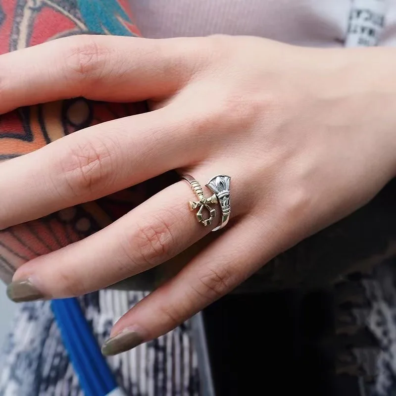YILUOCD Gothic Style Thai Silver Egypt Ring Vintage Ankh Cross Ring for Men Ancient Egypt S925 Protective for Jewelry - Image 5